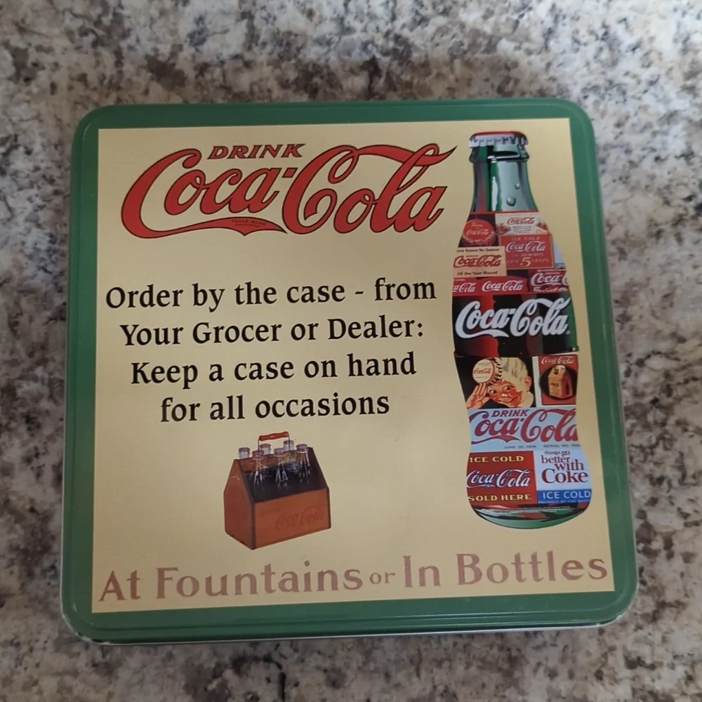 Vintage Tin Can Coca-Cola Tin Box 8.5 x 8.5 - great condition